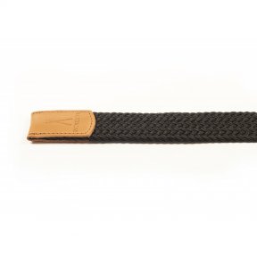 ceinture tressée noir taille unique homme