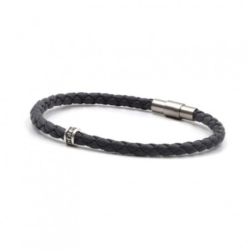 bracelet homme PPJ Cuir gris souris 1 tour