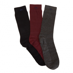 Pack 3 paires de chaussettes - Gaufré marine, bordeaux et gris