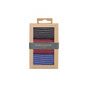 Pack 3 paires de chaussettes - Chevrons bleu, rouge et noir