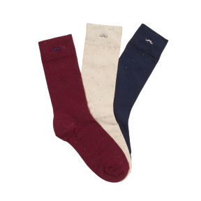 Pack 3 paires de chaussettes - Moucheté bleu, blanc et rouge