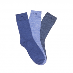 3 paires de chaussettes chinés déclinaison de bleu