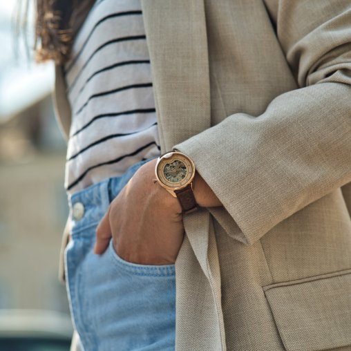 montre automatique pour femme bracelet en cuir